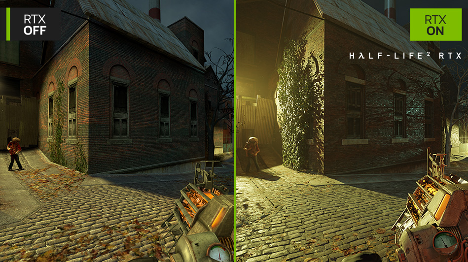 RTX ON Full Ray Tracing Example, Half Life 2